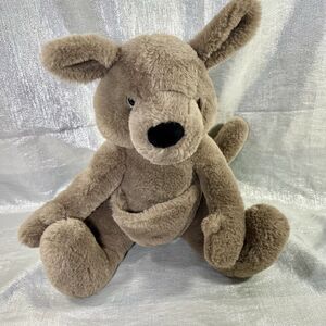 THE BEAR FACTORY Kangaroo Plush Brown Cuddly Stuffed Safari Animal Toy